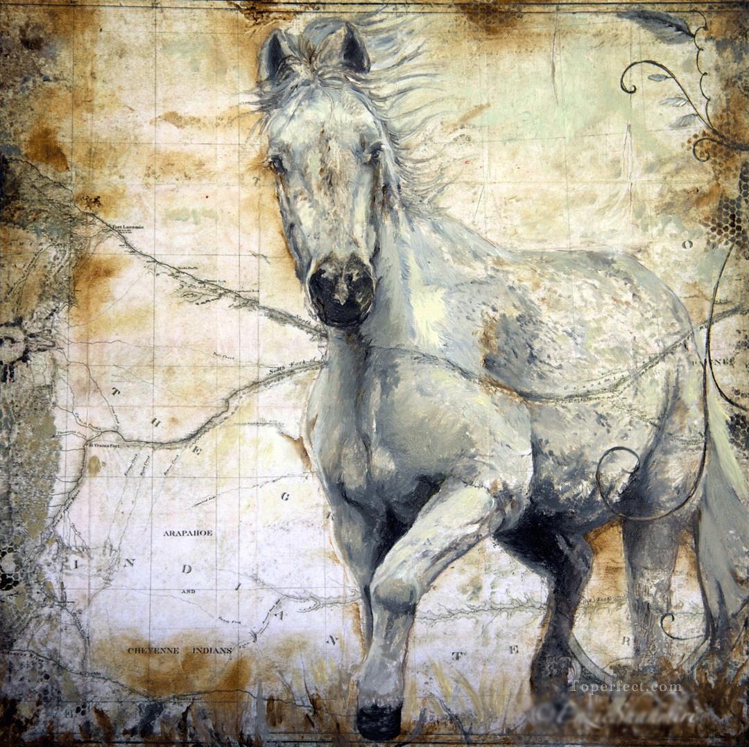 Murmures de cheval à travers la steppe 2 Peintures à l'huile